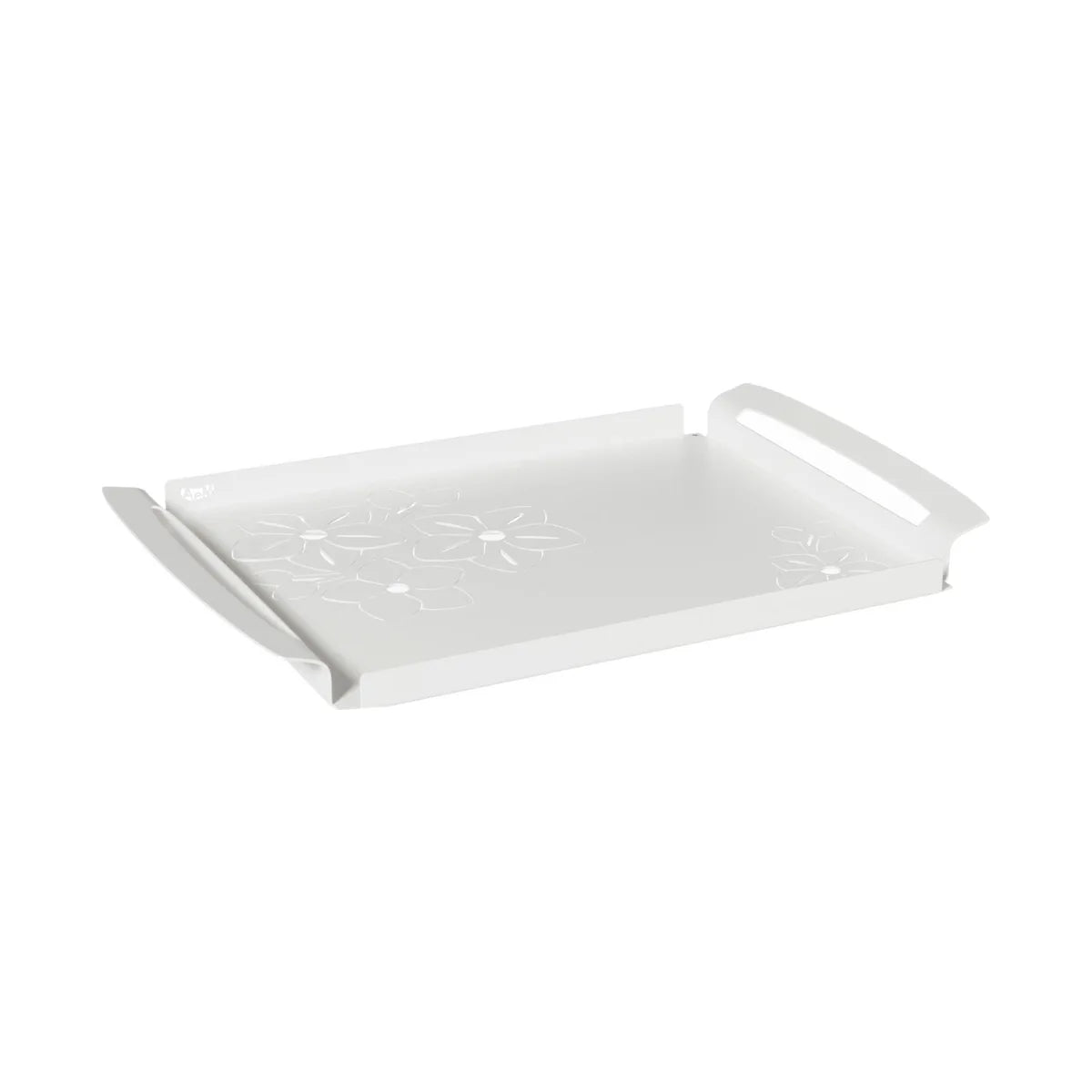 Arti & Mestieri Vassoio Moderno Fior Di Loto Piccolo ceramica bianco marmo e fango 37x25 cm