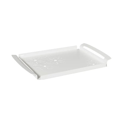 Arti & Mestieri Vassoio Moderno Fior Di Loto Piccolo ceramica bianco marmo e fango 37x25 cm