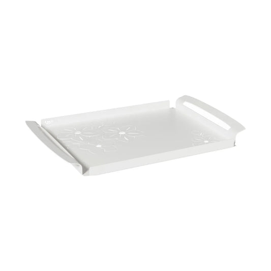 Arti & Mestieri Vassoio Moderno Fior Di Loto Piccolo ceramica bianco marmo e fango 37x25 cm