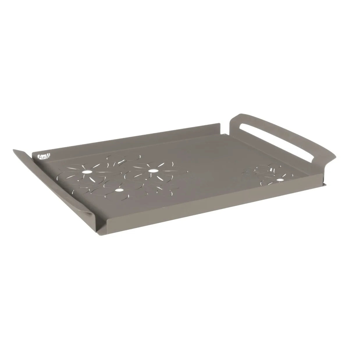 Arti & Mestieri Vassoio Moderno Fior di Loto Grande ceramica fango e bianco marmo