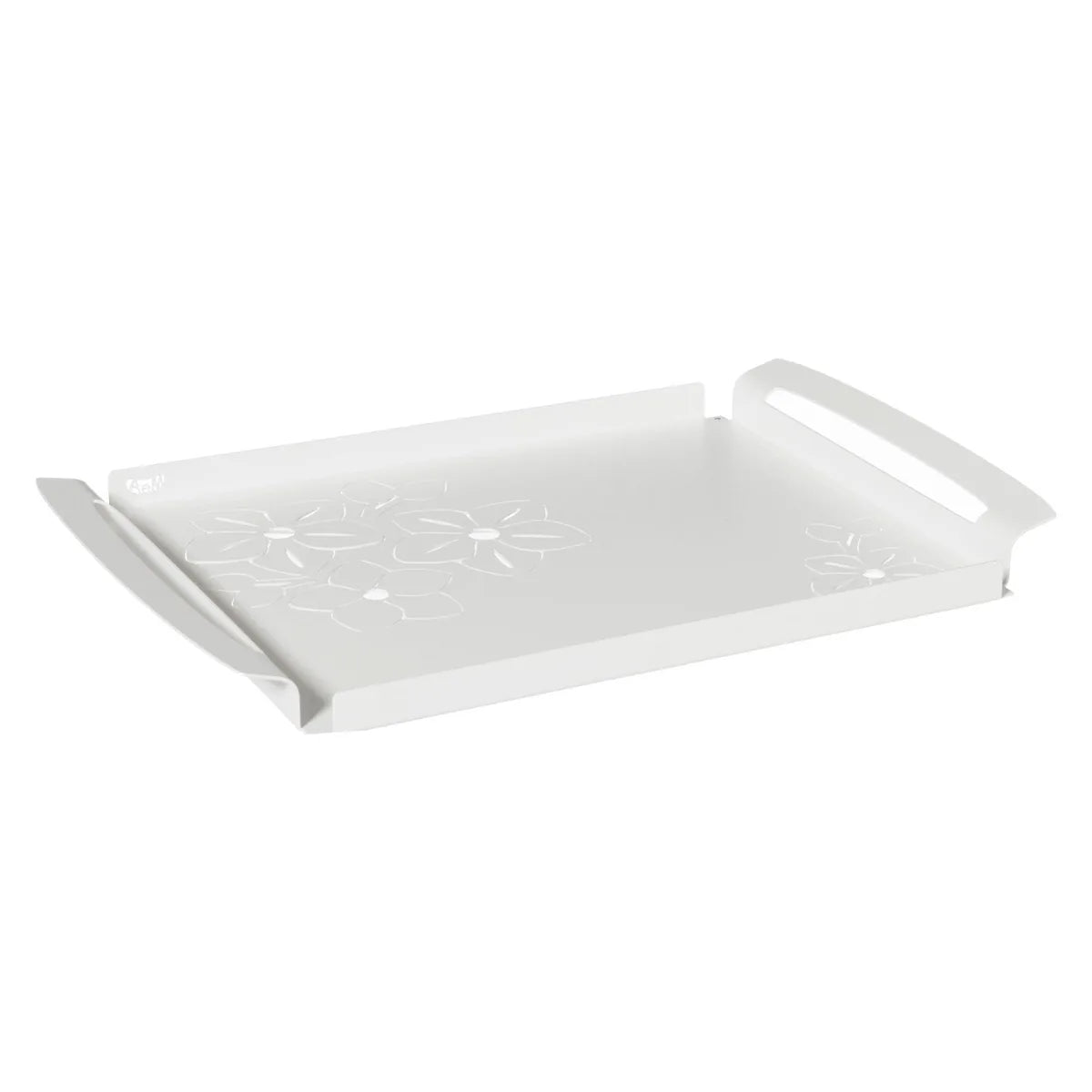 Arti & Mestieri Vassoio Moderno Fior di Loto Grande ceramica fango e bianco marmo