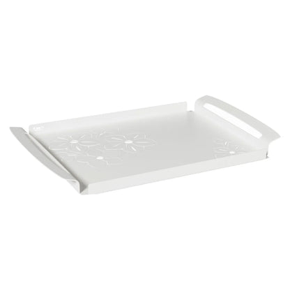 Arti & Mestieri Vassoio Moderno Fior di Loto Grande ceramica fango e bianco marmo