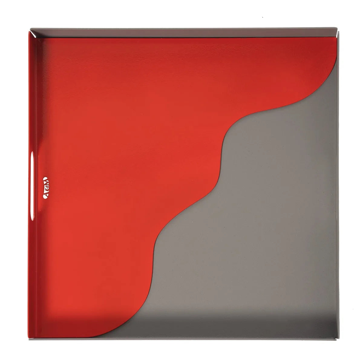 Arti & Mestieri Vassoio Moderno Fluid Quadrato in ferro, design minimalista con finitura Nero/oro laccato