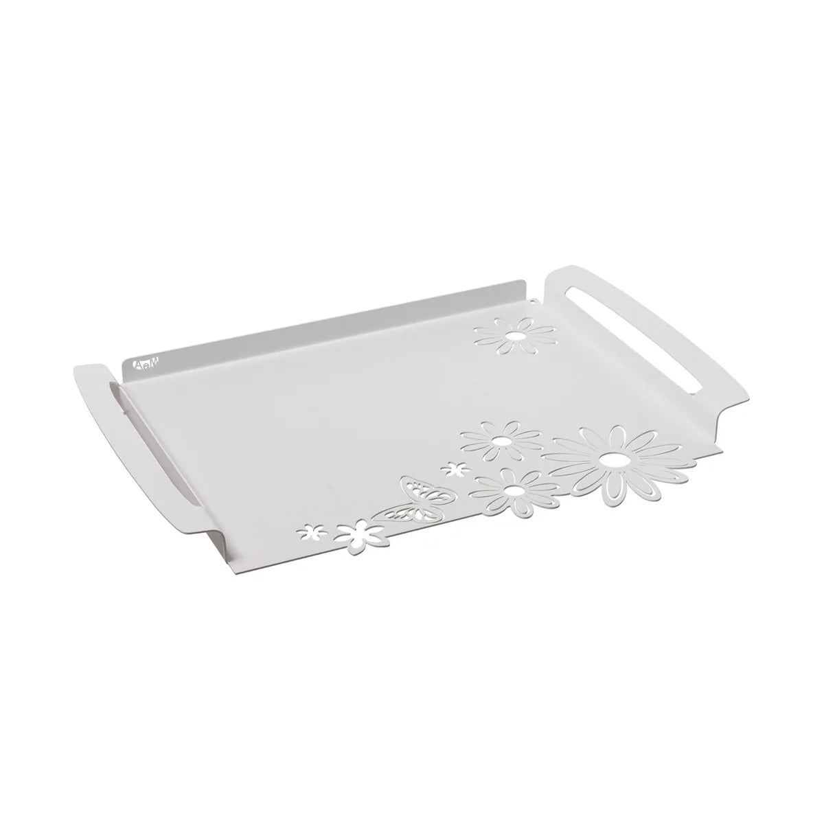 Arti & Mestieri Vassoio Moderno Margherite Piccolo in ferro con decoro margherite - Miele, Giada, Bianco Marmo