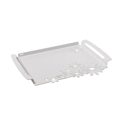 Arti & Mestieri Vassoio Moderno Margherite Piccolo in ferro con decoro margherite - Miele, Giada, Bianco Marmo