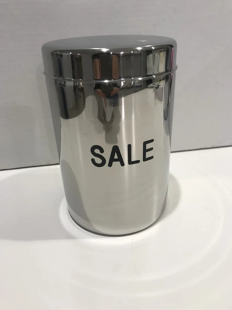 Viceversa Barattolo in acciaio inox senza scritta, 15 cm di altezza, design minimalista per cucina