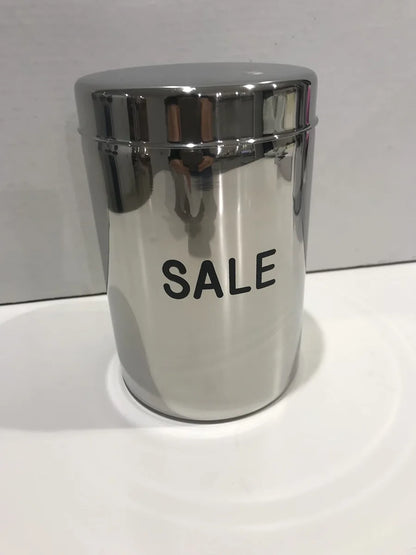 Viceversa Barattolo in acciaio inox senza scritta, 15 cm di altezza, design minimalista per cucina