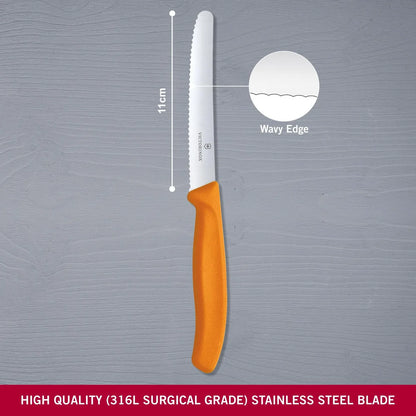 Victorinox coltello acciaio inox arancio seghettato - Stilmobili