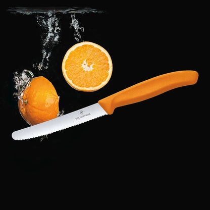 Victorinox coltello acciaio inox arancio seghettato - Stilmobili
