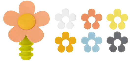 Vigar Set 2 Tappi per Bottiglia Fiore Arancione - Silicone