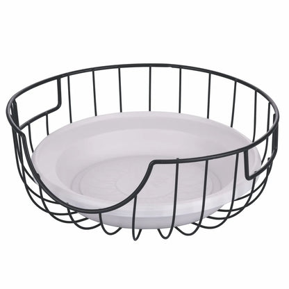 Villa d'Este Home Tivoli Portapiatti La Cucina metallo nero design geometrico Ø 25 cm