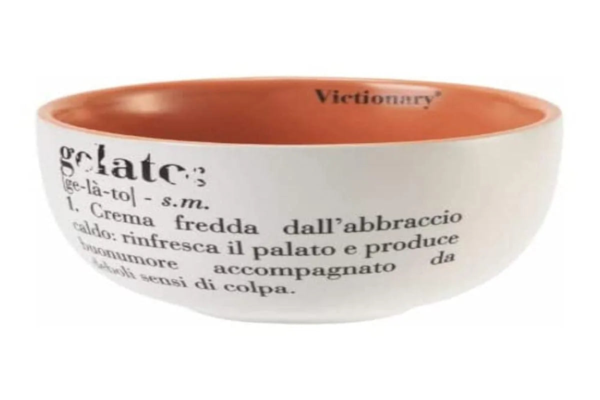 Villa d'Este Home Tivoli - Set 2 Coppette Gelato Victionary in bone china bianca con interno colorato