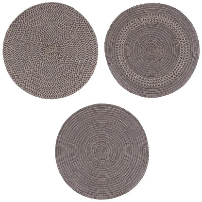 Villa d'Este Home Tivoli - Set 6 tovagliette tonde lino Shades of Chocolate marrone Ø 38cm