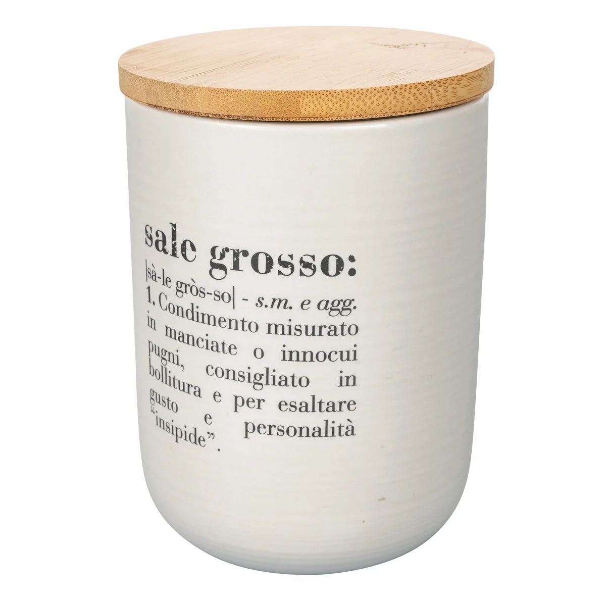 Villa d'Este Home Tivoli barattolo sale Victionary bone china bianco marrone tappo bamboo