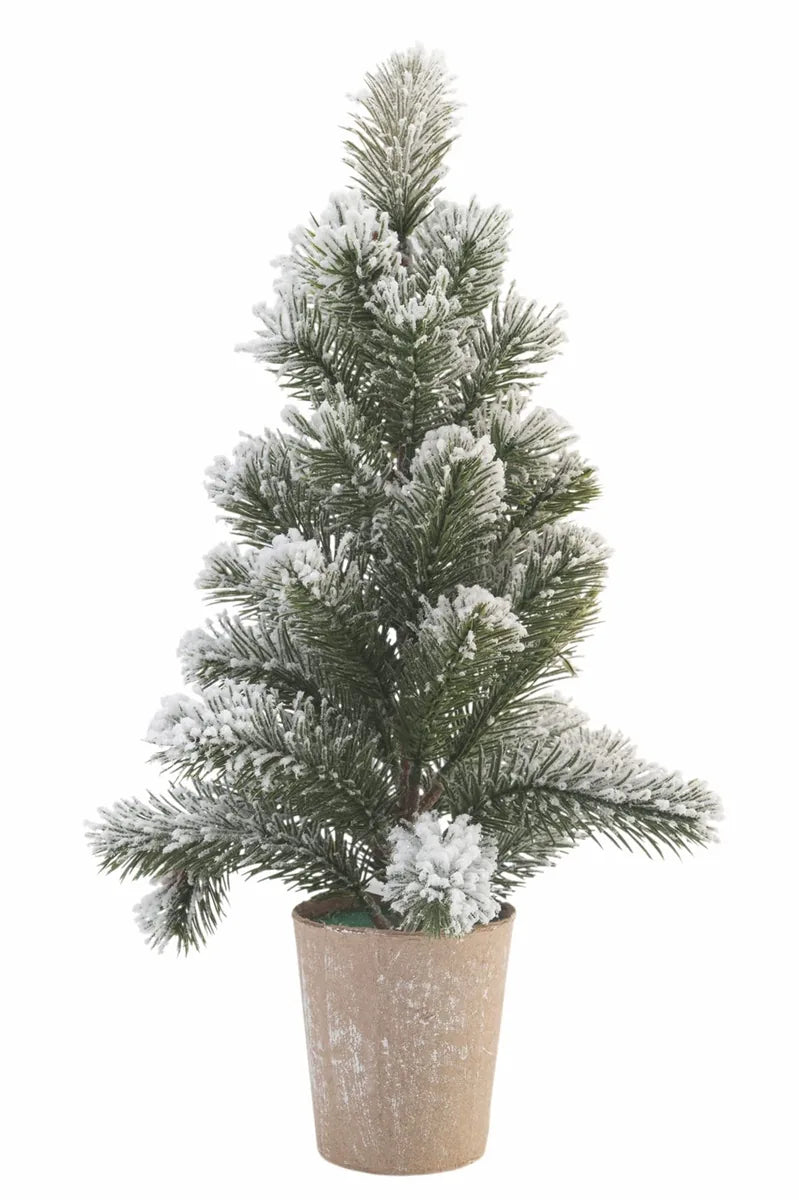 Villa d'Este Home Tivoli Alberello Innevato Xmas 38cm plastica verde e bianco con pigne