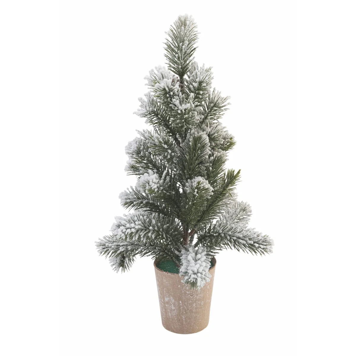 Villa d'Este Home Tivoli Alberello Innevato Xmas 38cm plastica verde e bianco con pigne