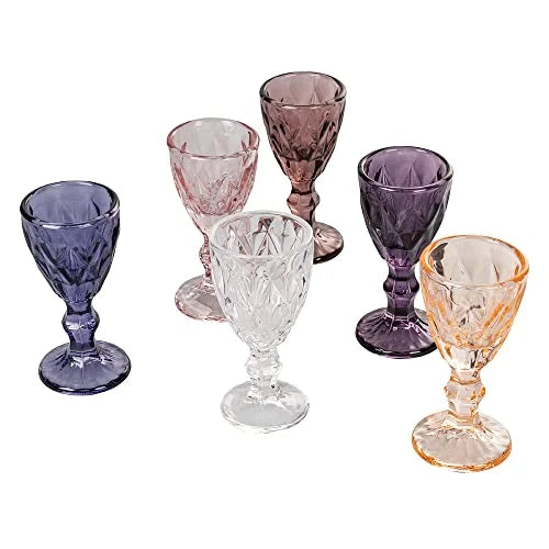 Villa d'Este Home Tivoli Set 6 Liquorini 45ml Provence vetro viola superficie lavorata