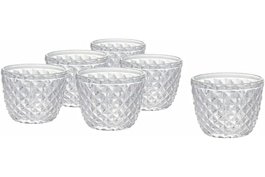 Villa d'Este Home Tivoli Set 6 bicchieri Diamond in vetro trasparente intagliato 260ml