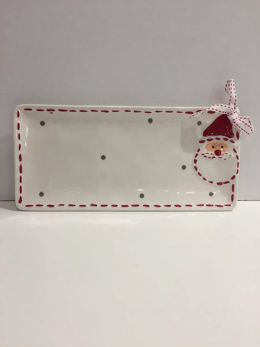 Villa d'Este Home Tivoli Vassoio Natale 24x12 cm ceramica decorazione natalizia