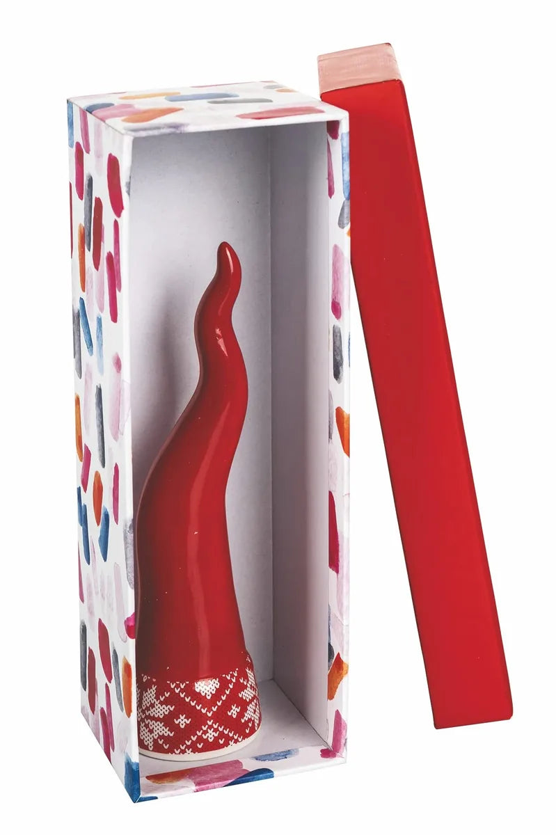 Villa d'Este Home Tivoli Set 3 Corni Portafortuna in ceramica assortiti con decori natalizi 14,5cm