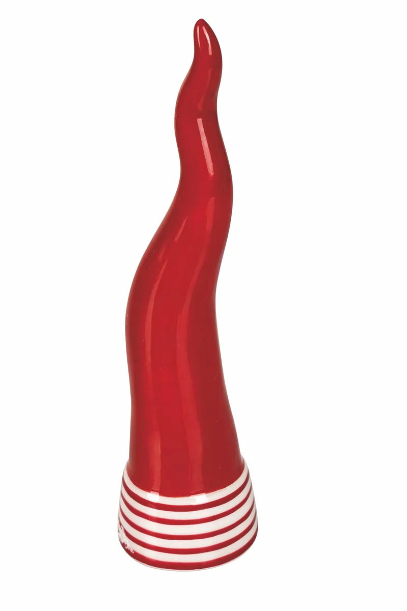 Villa d'Este Home Tivoli Set 3 Corni Portafortuna in ceramica assortiti con decori natalizi 14,5cm