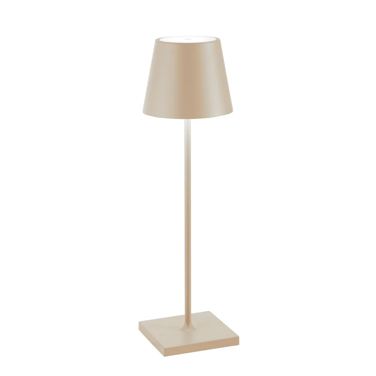 Zafferano Poldina lampada LED alluminio salvia con diffusore policarbonato e controllo touch
