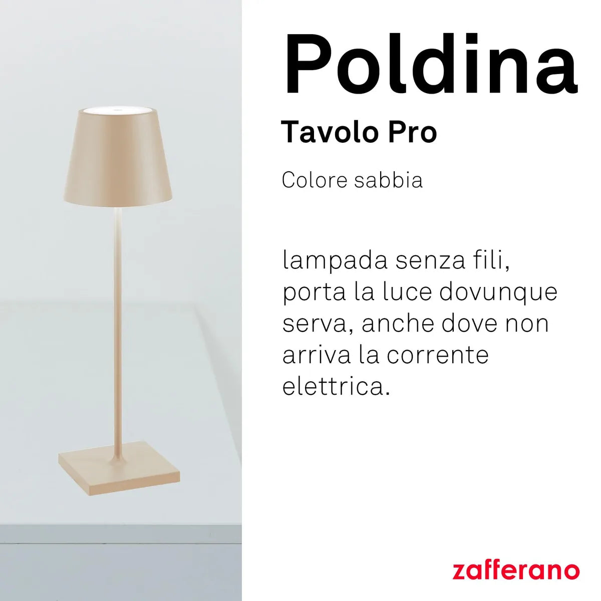 Zafferano Poldina lampada LED alluminio salvia con diffusore policarbonato e controllo touch