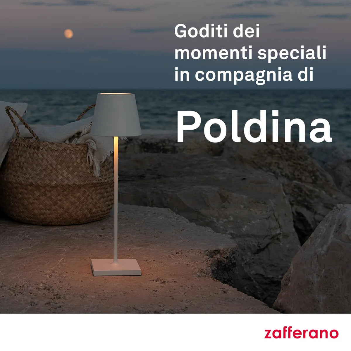 Zafferano Poldina lampada LED alluminio salvia con diffusore policarbonato e controllo touch