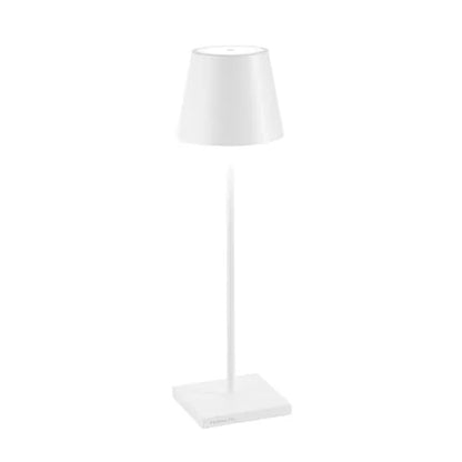 Zafferano Poldina Pro lampada da tavolo 38cm alluminio bianco con diffusore policarbonato