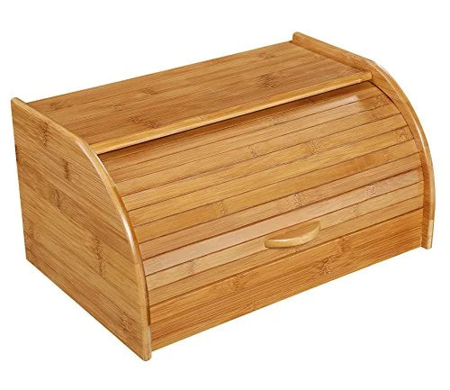 Zassenhaus contenitore per pane in bambù marrone con persiane a lamelle 40x26x20 cm